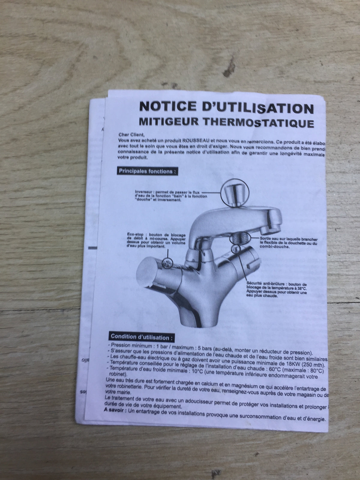 Rousseau Volga 2 Bath Filler Shower Mixer Thermostatic Chrome, I32105