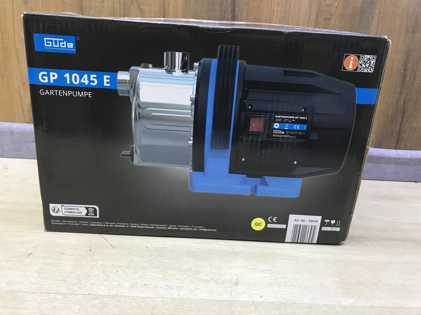 Güde garden pump GP 1045 E (93920), 1000 W, 4500 l/h, I32996