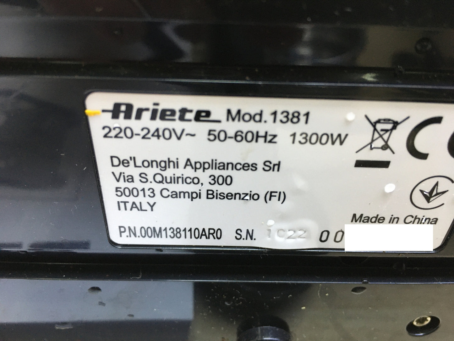 Ariete 1381 coffee machine with pressure gauge, 1300W, I29023