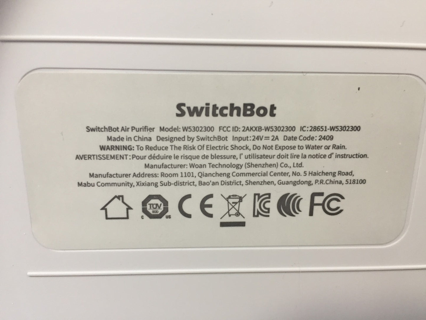 SwitchBot W5302300 Luftreiniger, bis zu 83㎡, I33038