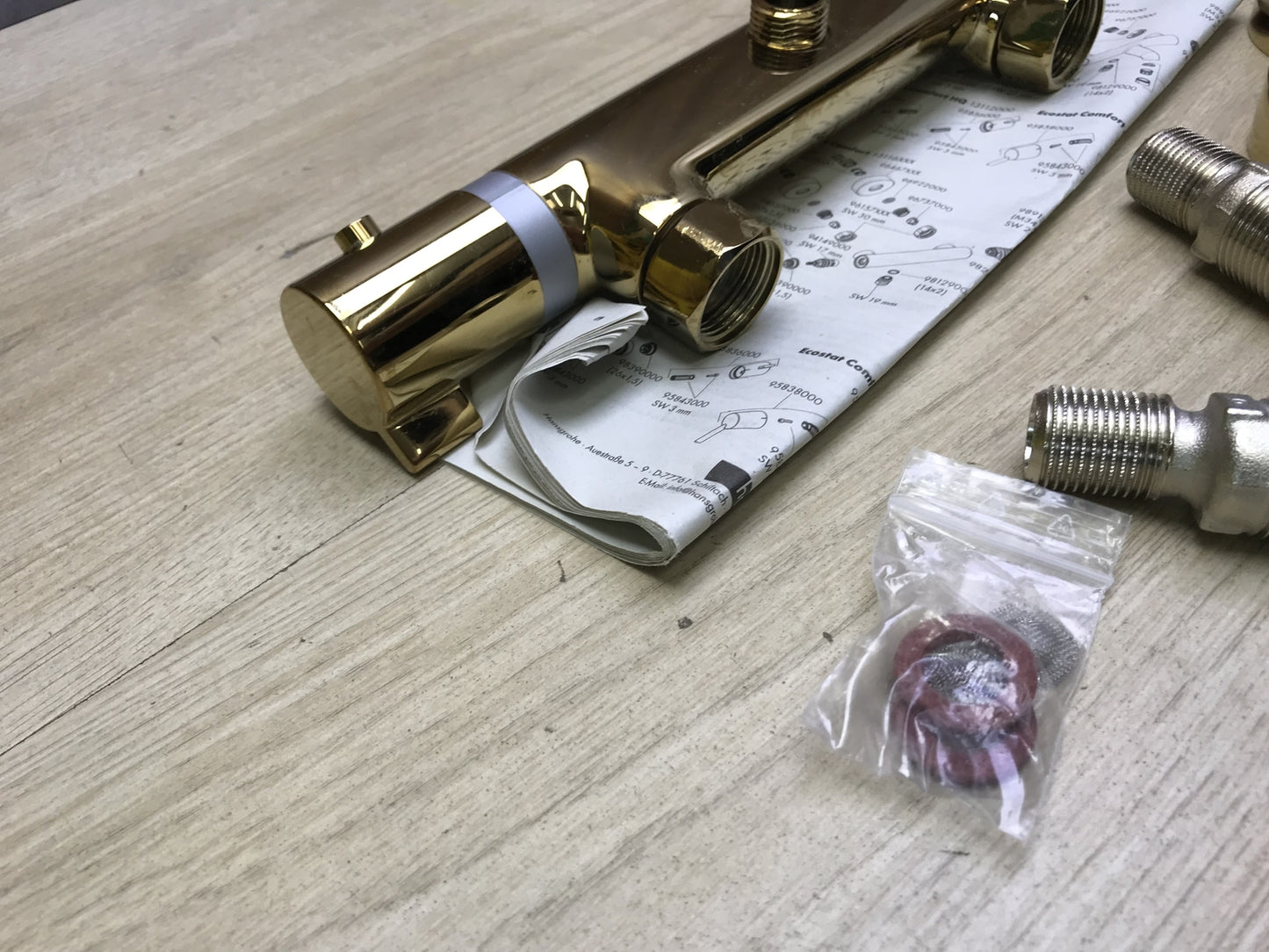 Hansgrohe Ecostat Comfort shower thermostat 13116990 exposed gold optic I31624