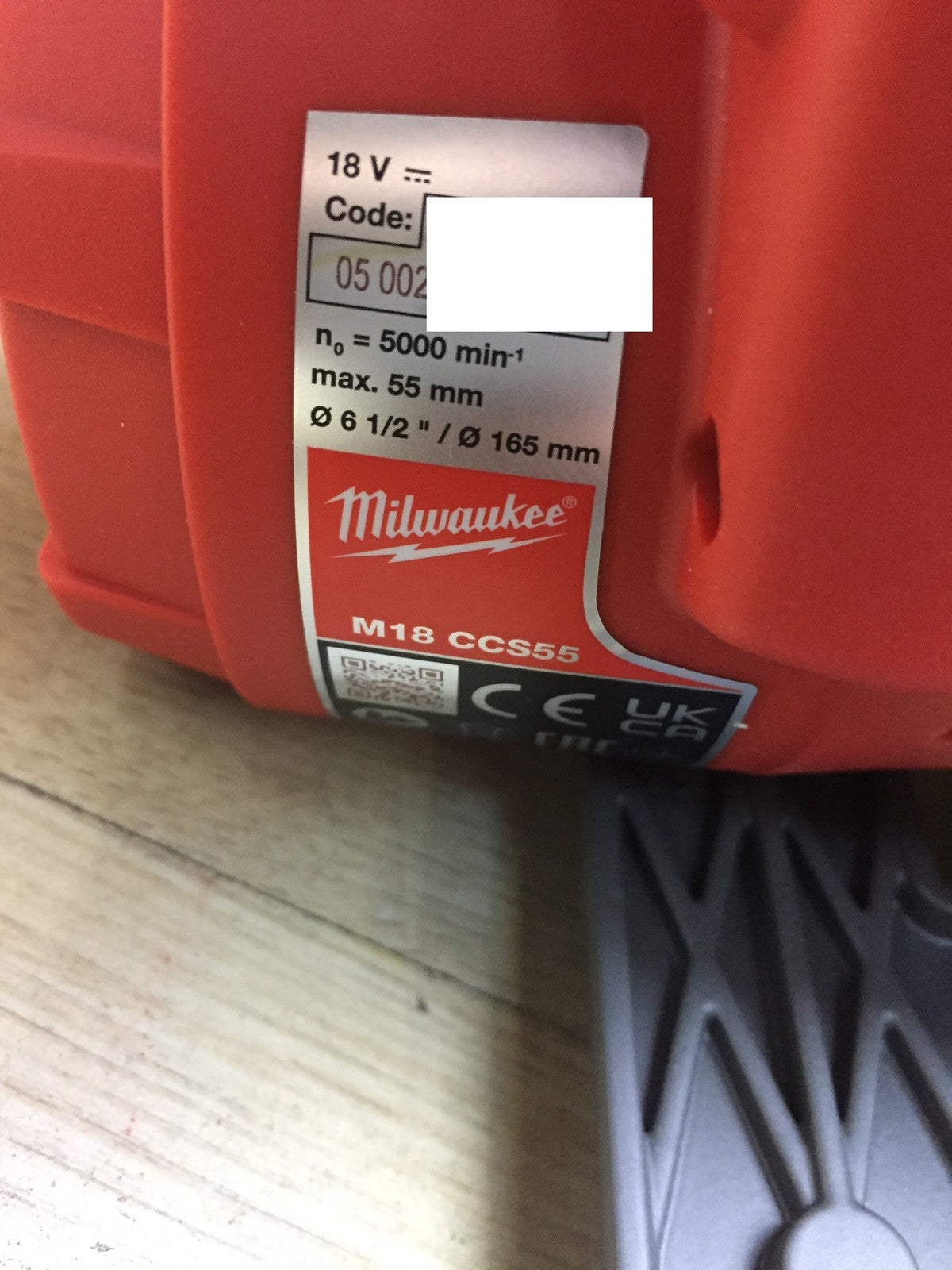 Milwaukee M18 CCS55 cordless circular saw solo, 18 V, I33548