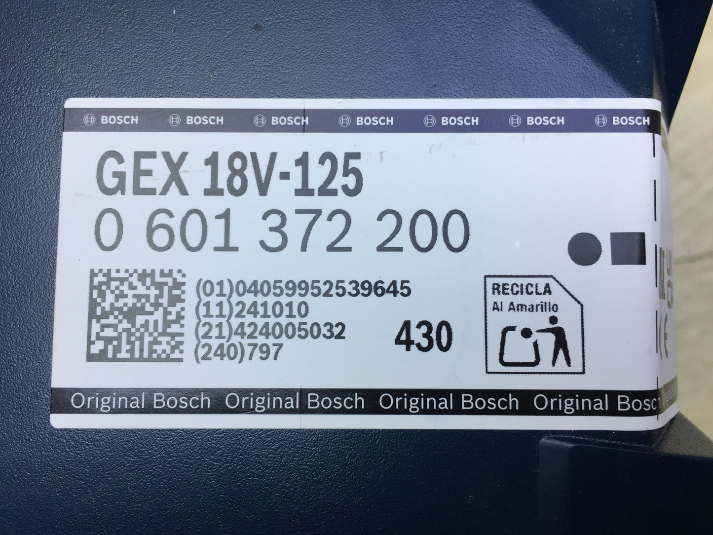 Bosch Professional Cordless Random Orbit Sander GEX 18V-125 SOLO, 125 mm, I33163