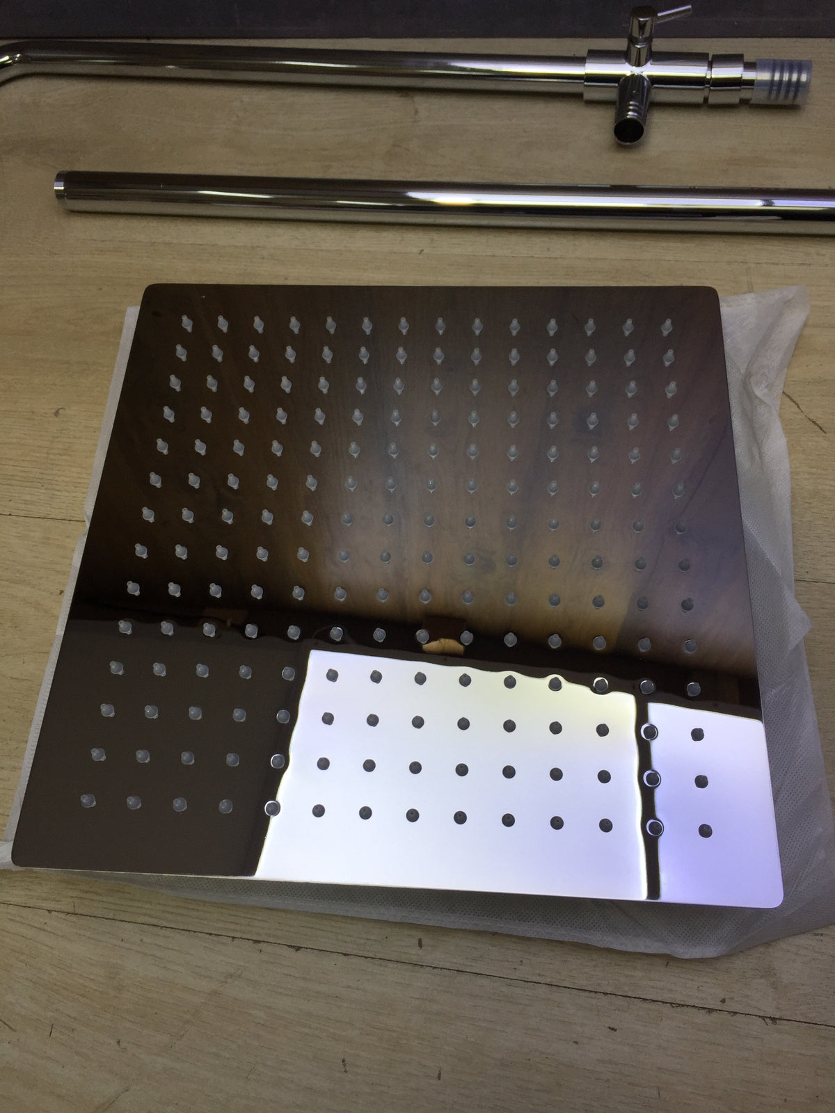 JOHO shower set with diverter stainless steel 30x30cm square, I32317