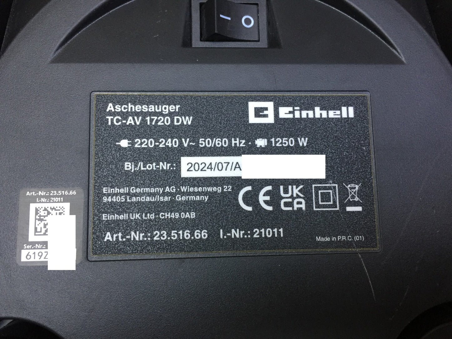 Einhell TC-AV 1720 DW Aschesauger 1250W 20l (2351666), I33566