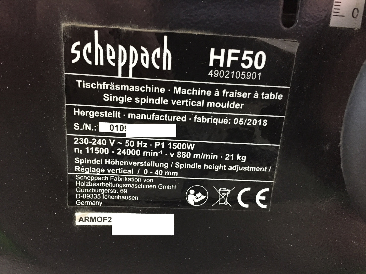 Scheppach HF 50 Elektro-Tischfräse (4902105901), stationär, I32862