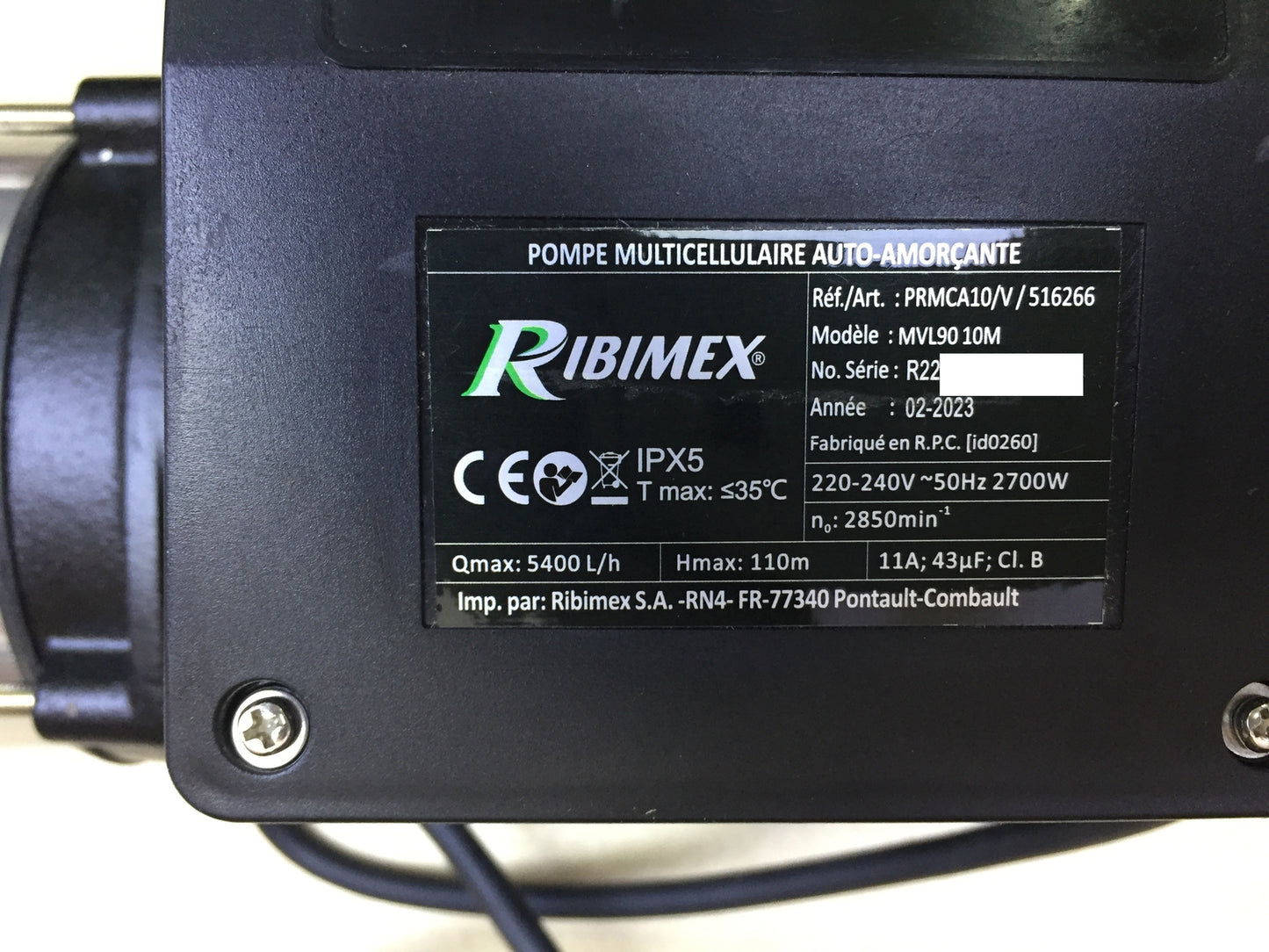 Ribimex PRMCA10/V garden pump 2700 W, I27648