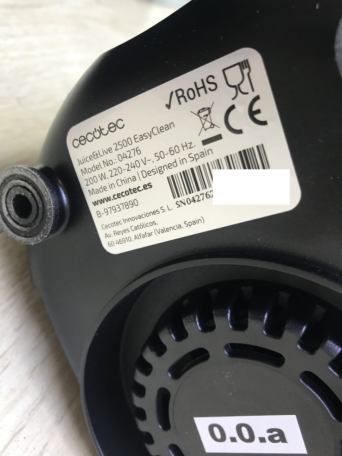 Cecotec Juice&Live 2500 EasyClean Kaltpress-Entsafter (04276), 200W, I29053