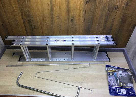 Werner 76003 3-teilig Aluminium Dachbodenleiter mit Handlauf 3,0m, I30389