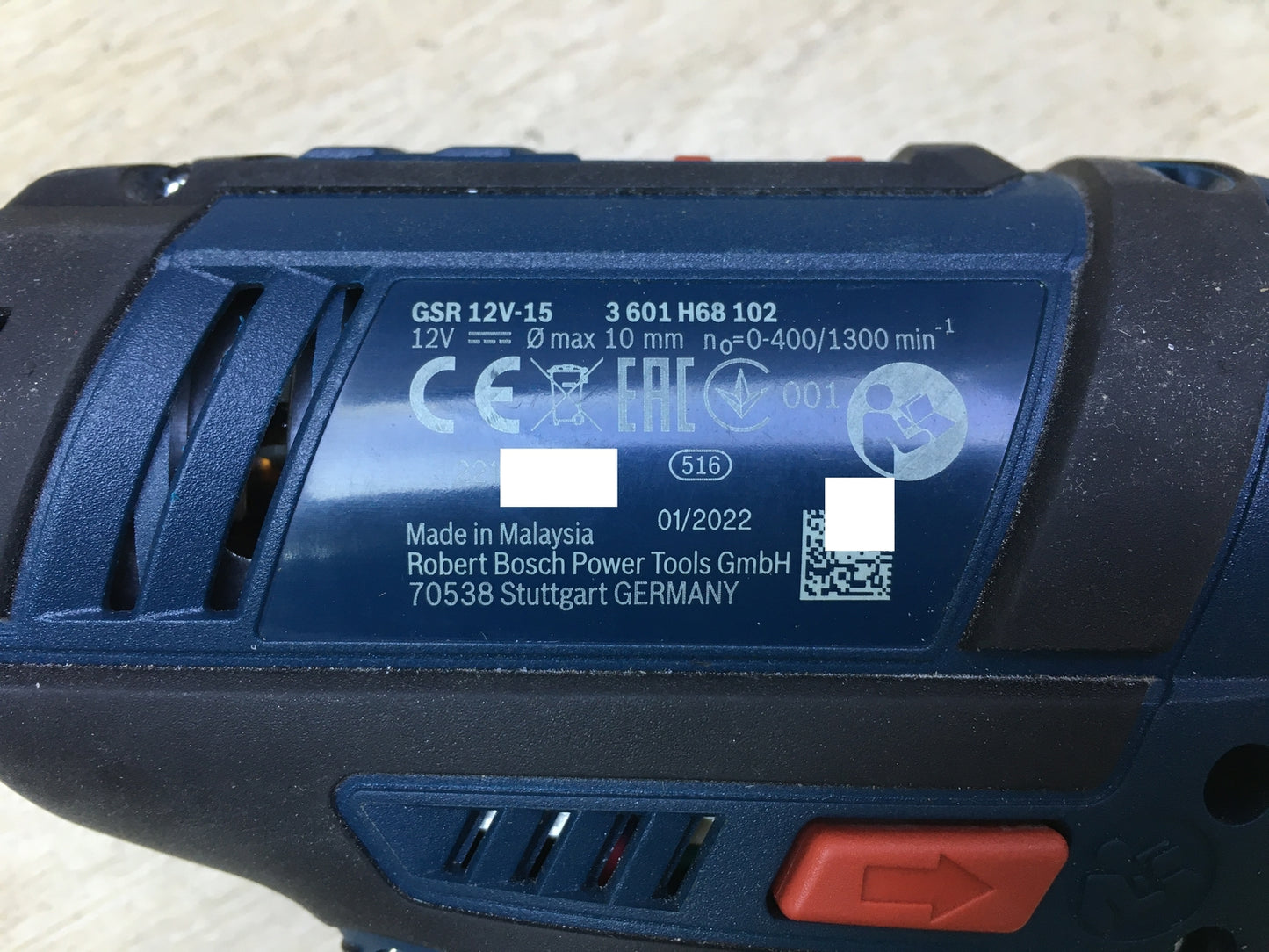 Bosch Professional GSR 12V-15 Akku-Bohrschrauber ohne 2xAkku und Zubehör, I30923