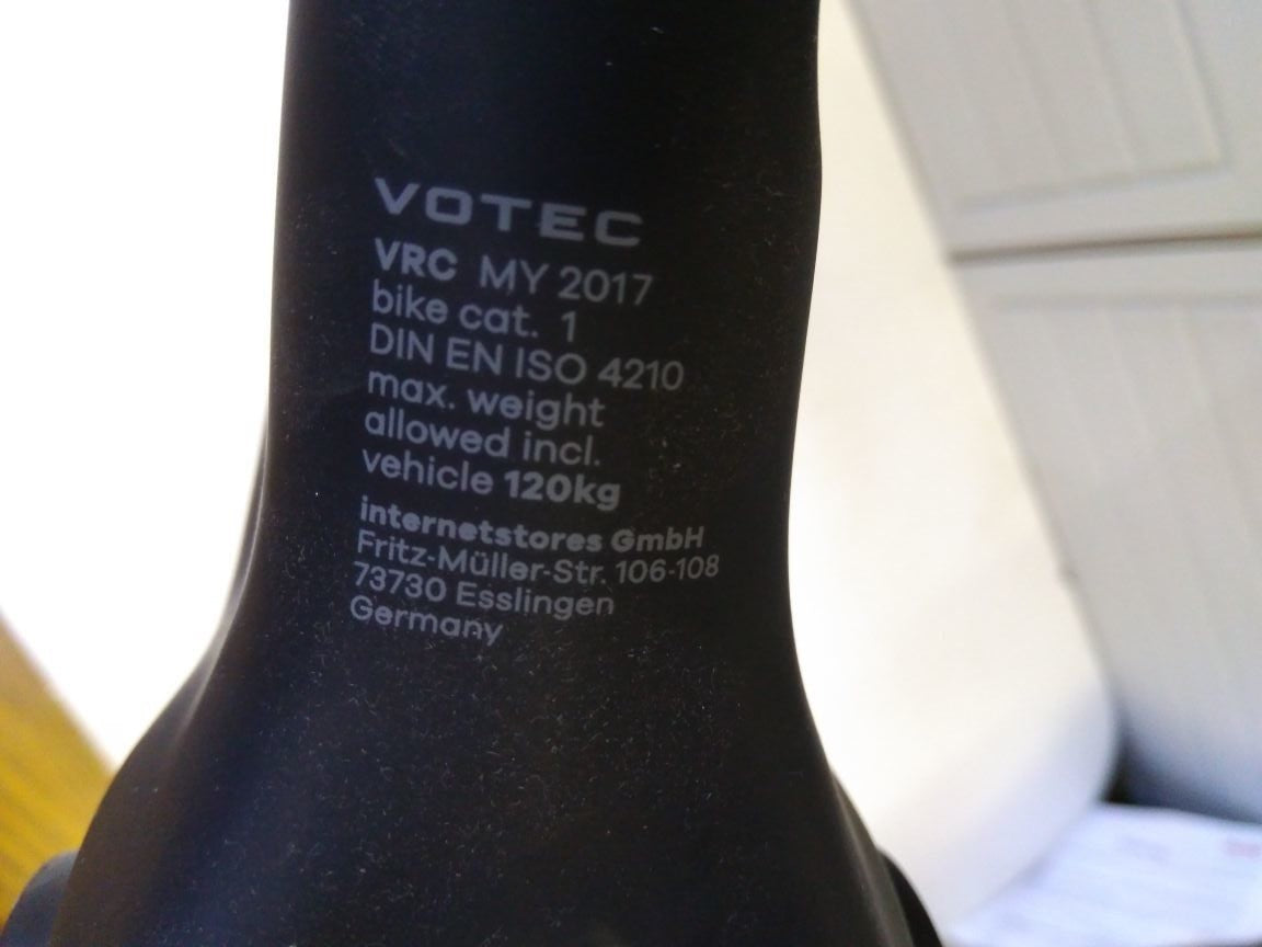 VOTEC 7IS09565M1 VRC Framekit Rahmenset Black-Grey 2017 Fahrradrahmen Y01938