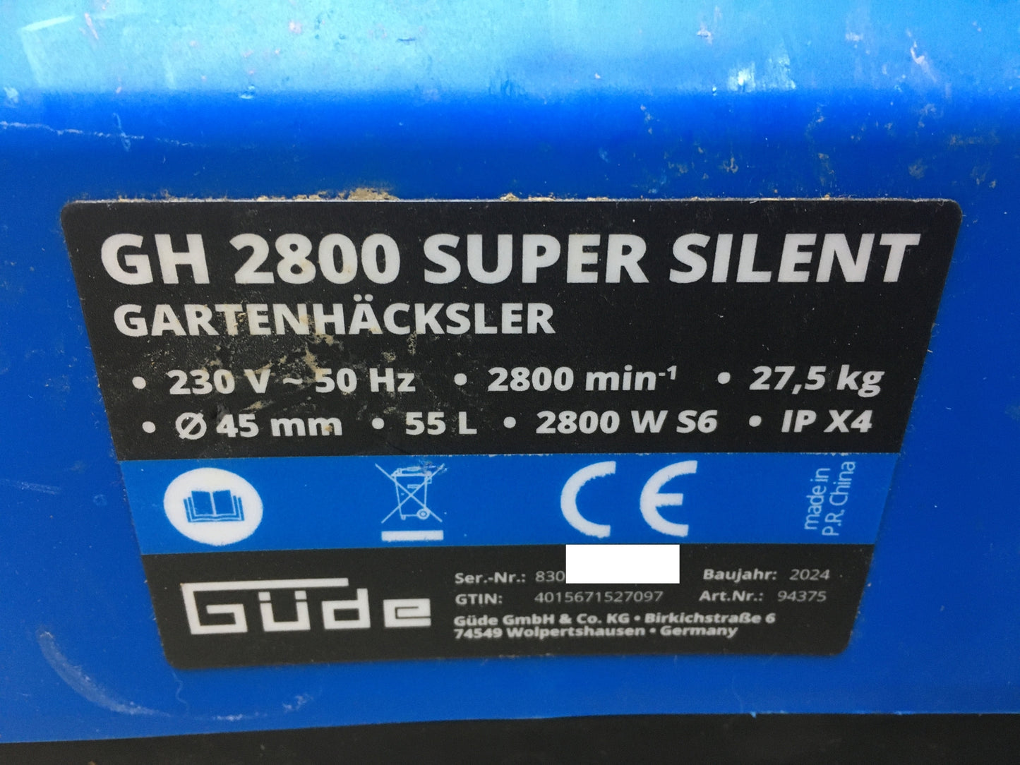 Güde GH2800 Super Silent Electric Shredder 2800W 55l (94375), I30617