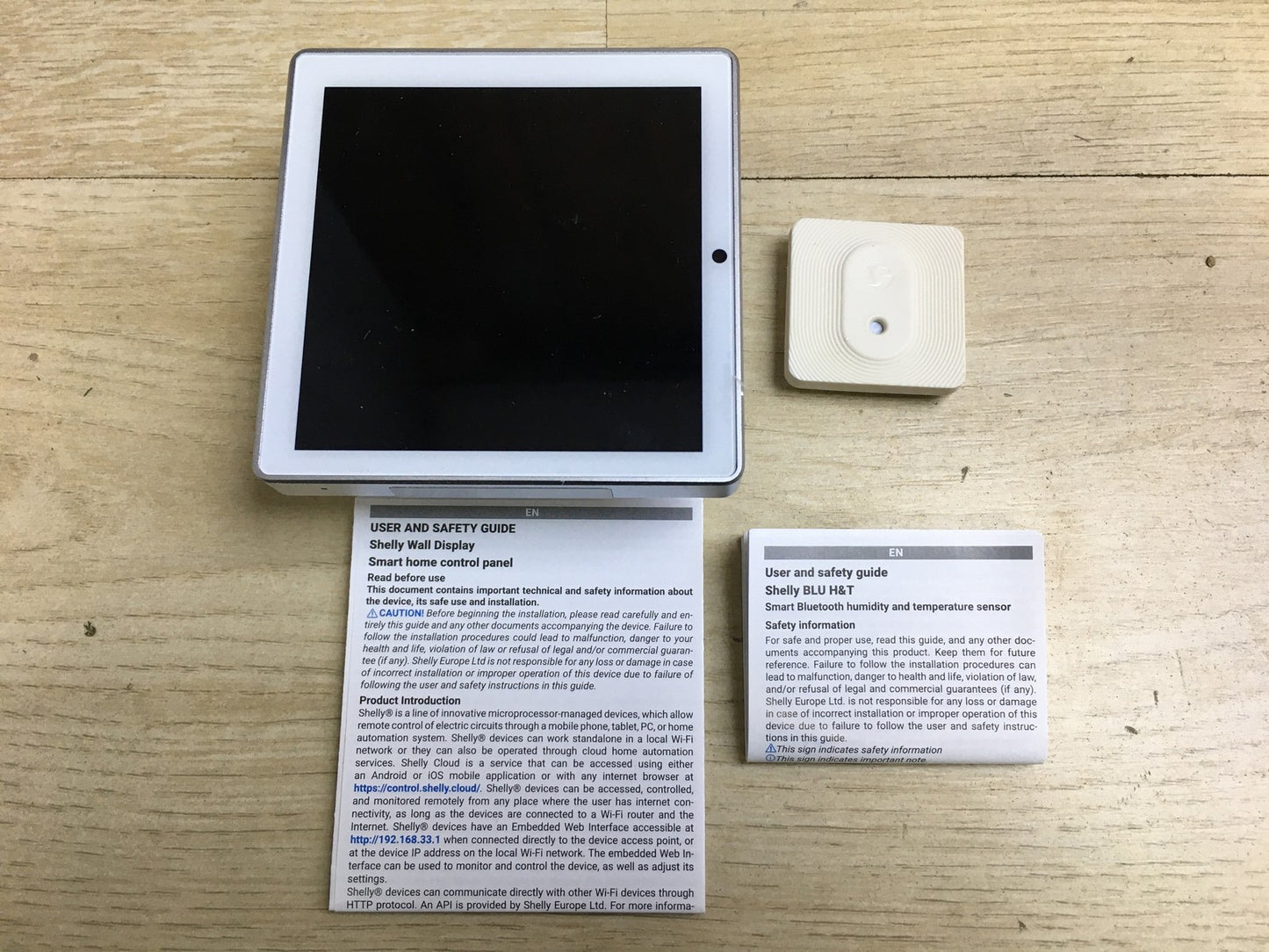 Shelly Wall Display Weiß + Blu H&T Sensor, WLAN-Smart-Home, I34038