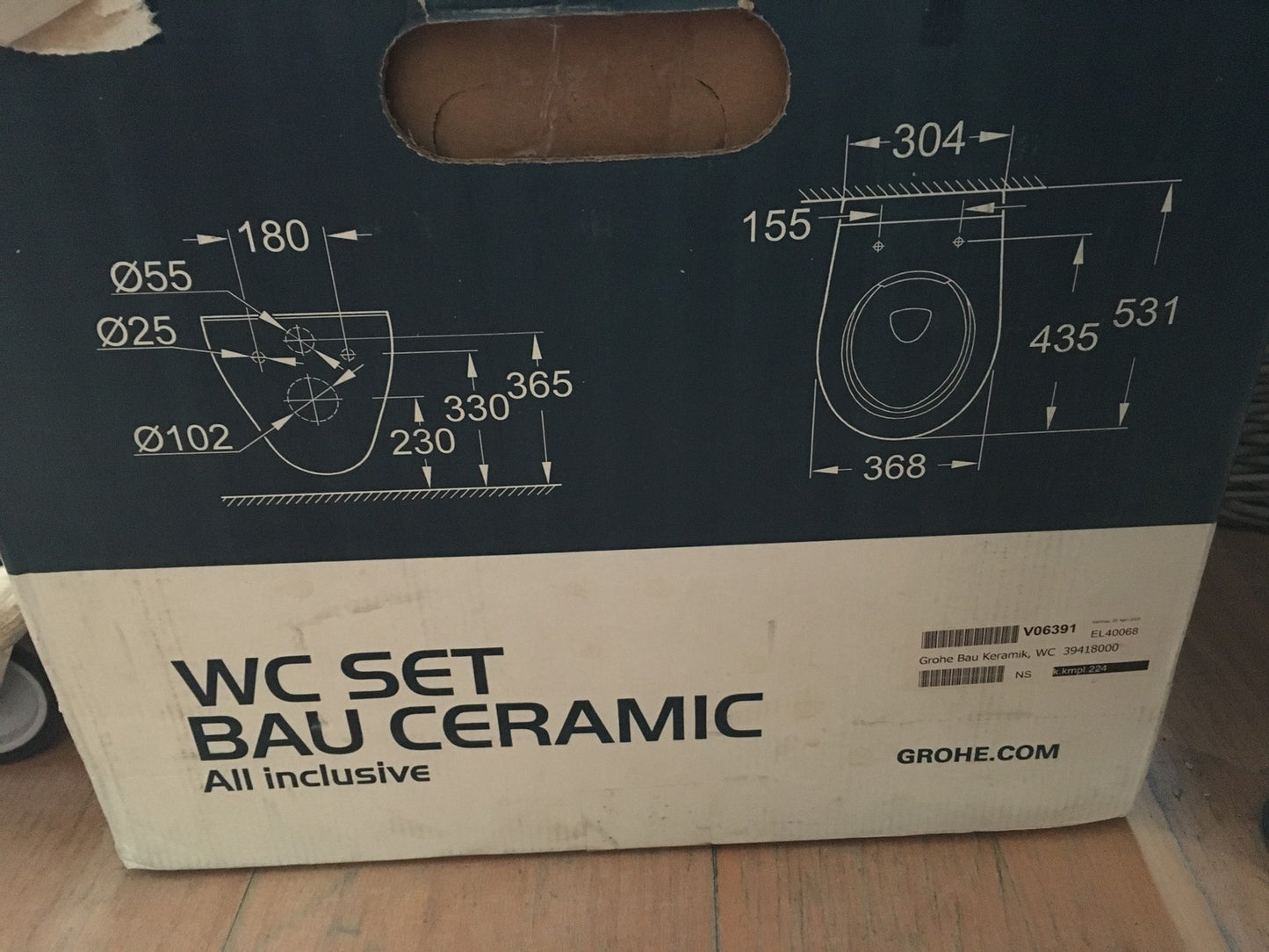 Grohe Bau Keramik WC 39418000 ohne Installationssystem weiß I34387