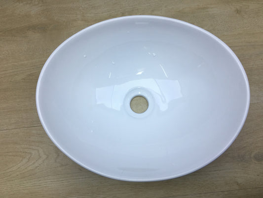 Starbath Plus Keramik-Waschtisch Oval Weiß, Maße 41 x 33 x 15 cm, I17516