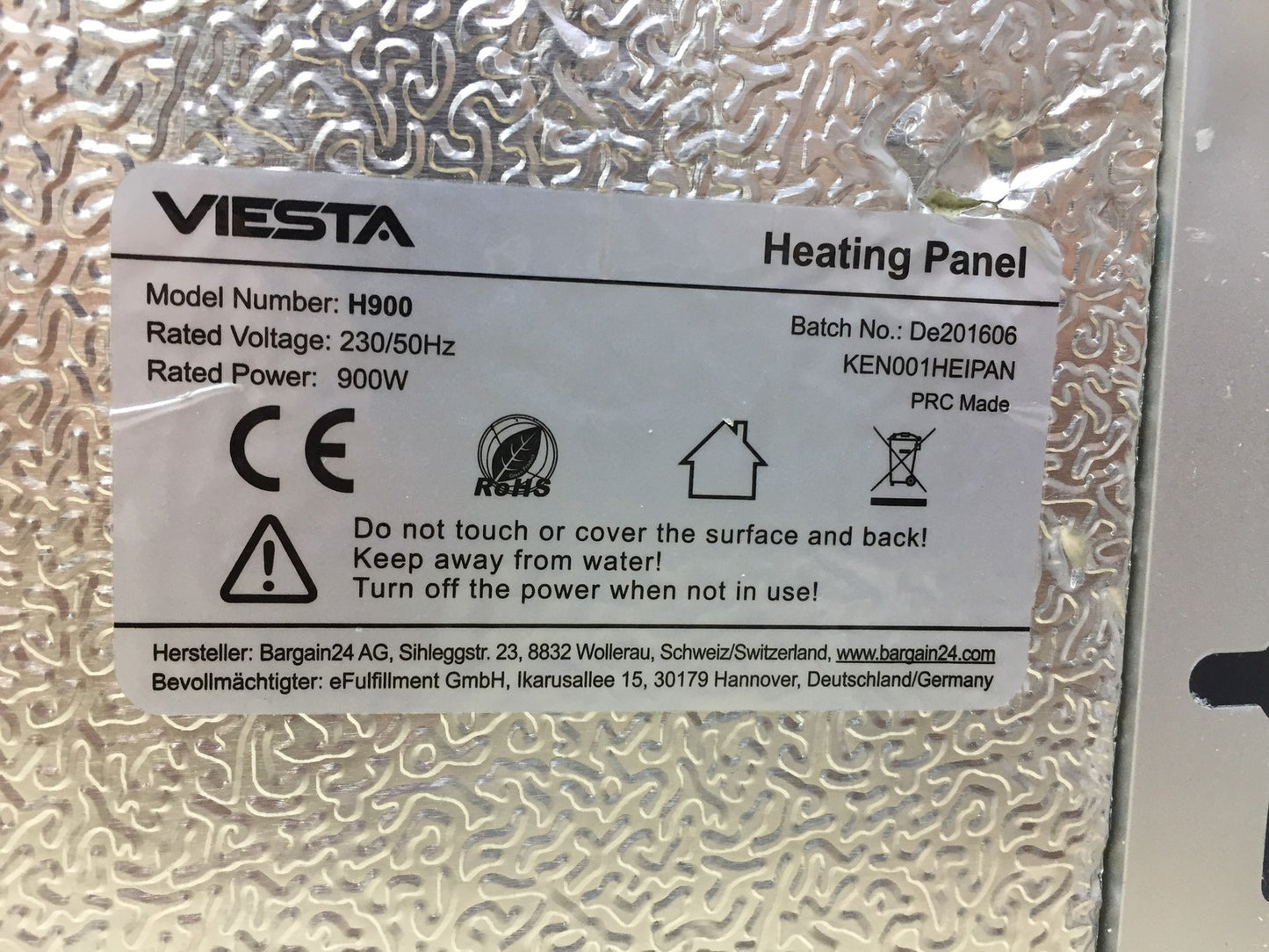 Viesta H900 infrared heater Carbon Crystal, I32980
