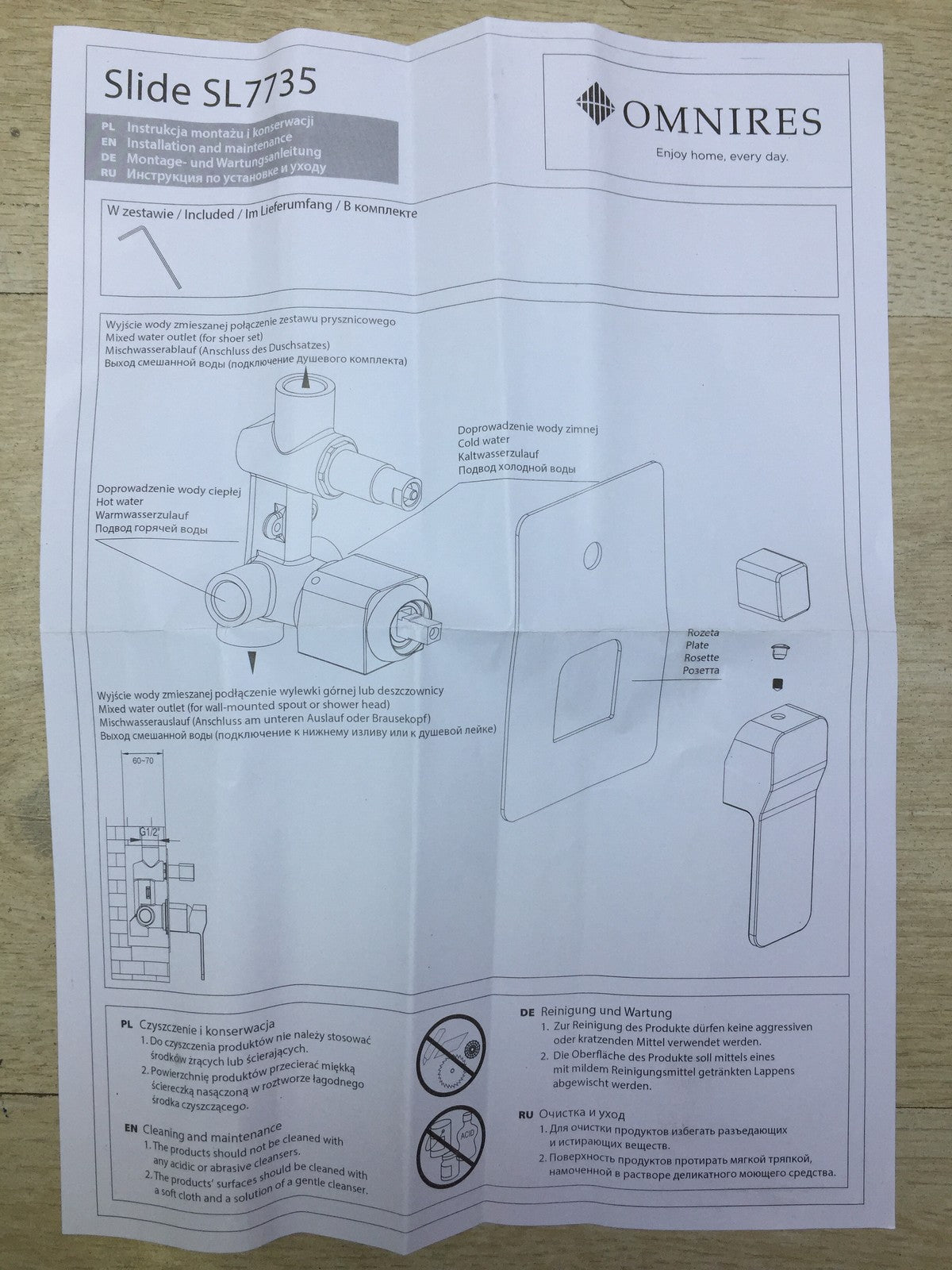 Omnires Slide SL7735 Dusch-/Badarmatur unterputz, I33029