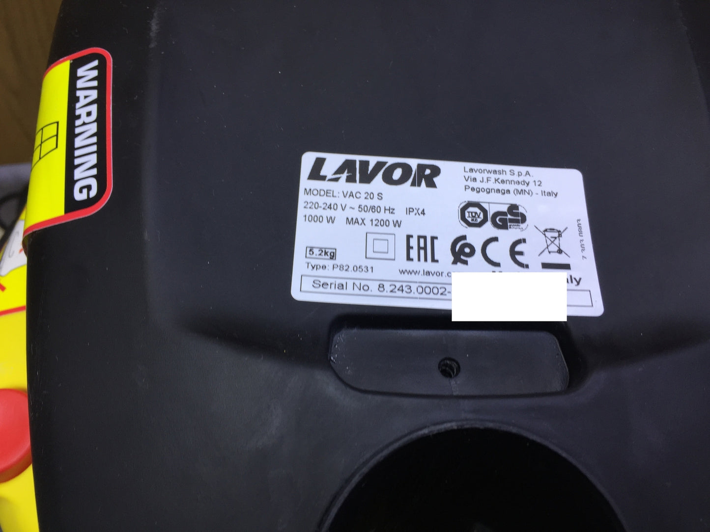 Lavor Vac 20 S wet/dry vacuum cleaner 8.243.0002, I31820