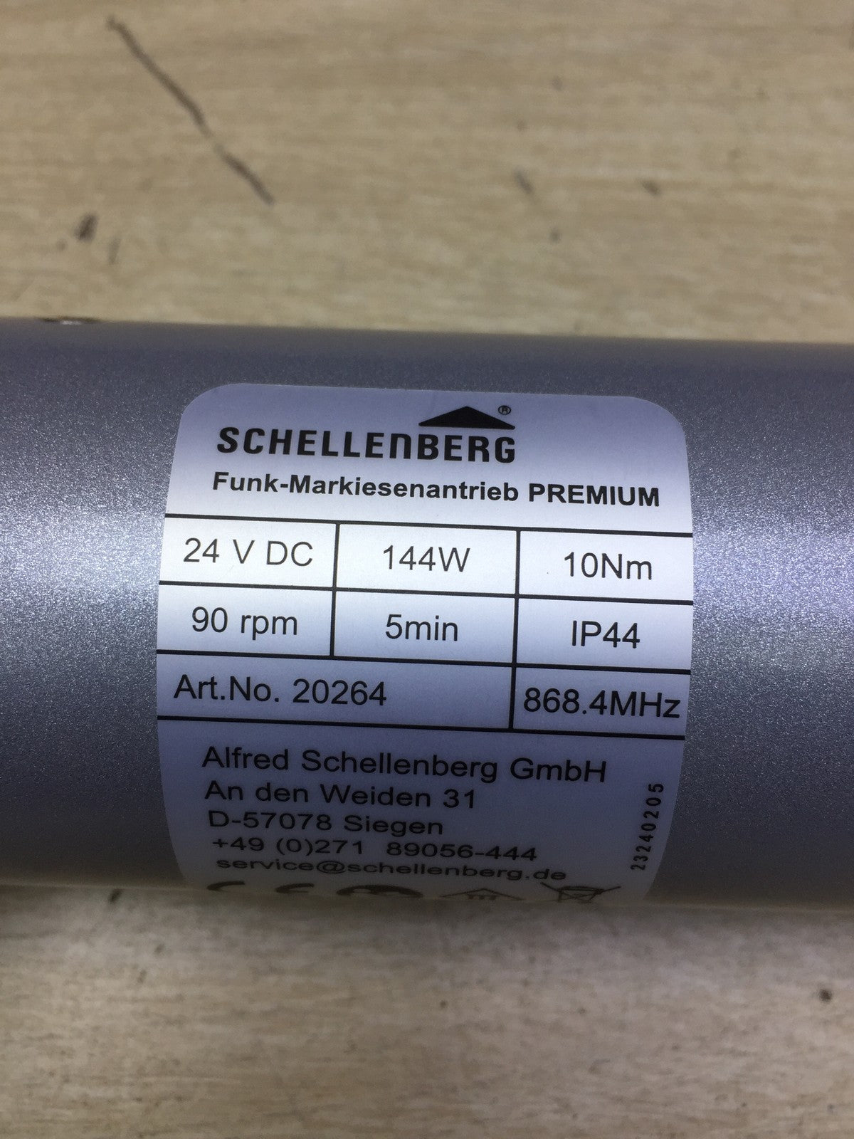 Schellenberg 20264 Funk-Markisenantrieb Premium mit Solarpanel, I33891