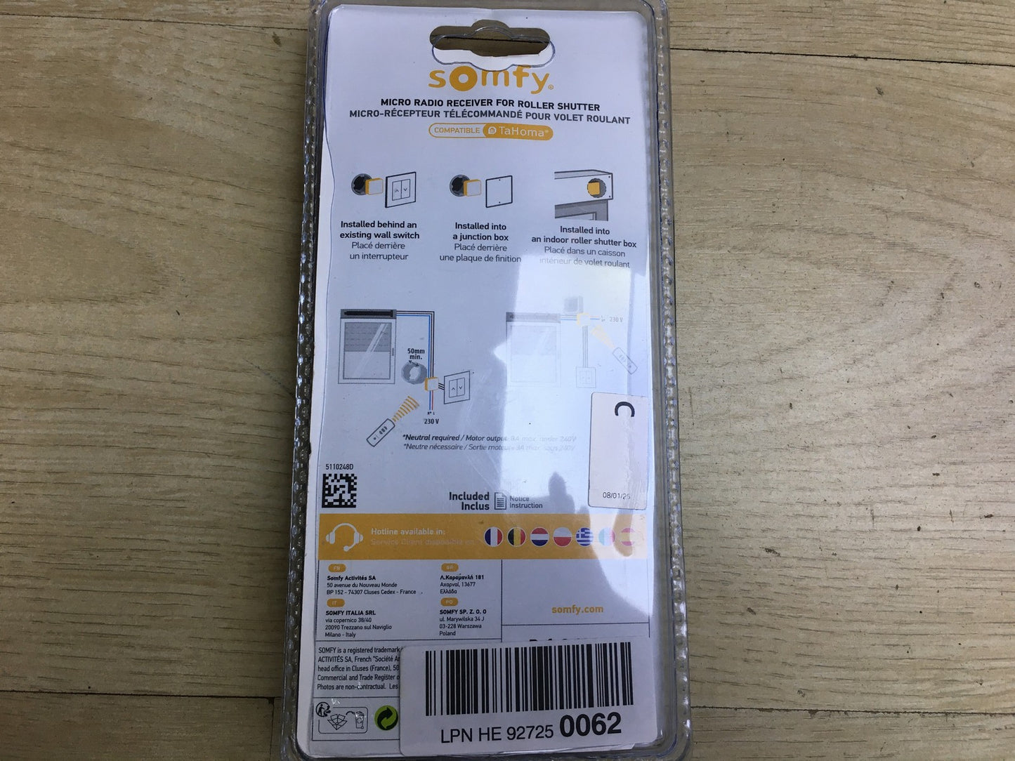 Somfy 2401162 Rollladen-Mikromodul, RTS-Technologie, TaHoma kompatibel, I33828