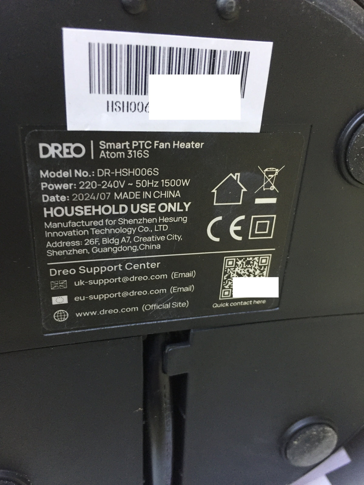 Dreo DR-HSH006S Energiesparender Heizlüfter, 1500W, I31857
