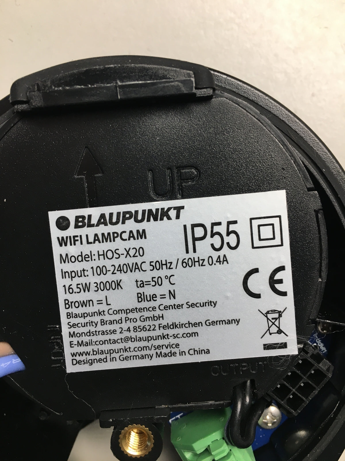 Blaupunkt Lampcam HOS-X20 Full-HD Videoüberwachung und LED-Außenleuchte, I06418