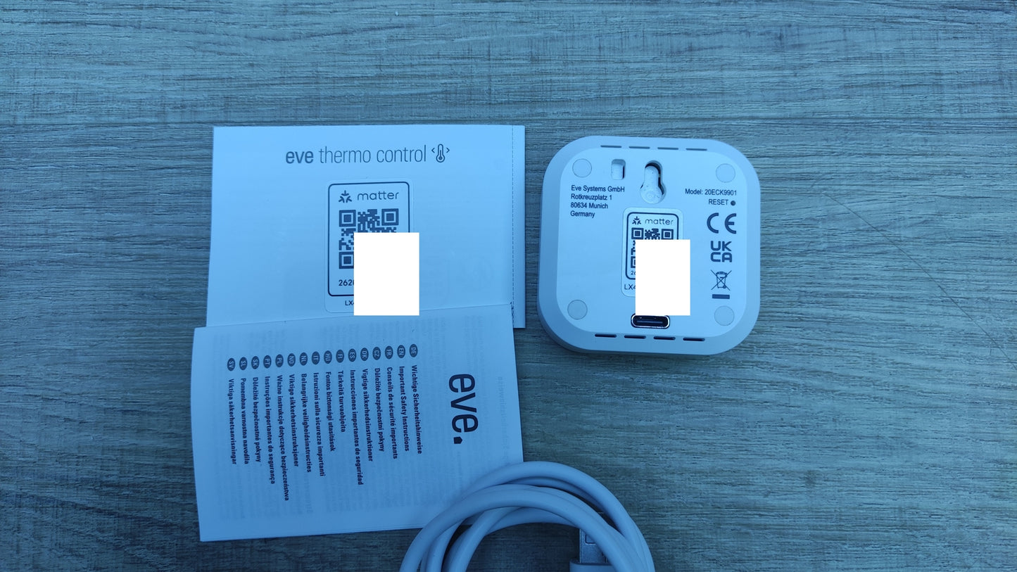 Eve Thermo Control (Matter) temperature sensor and controller 20ECK9901, I32549