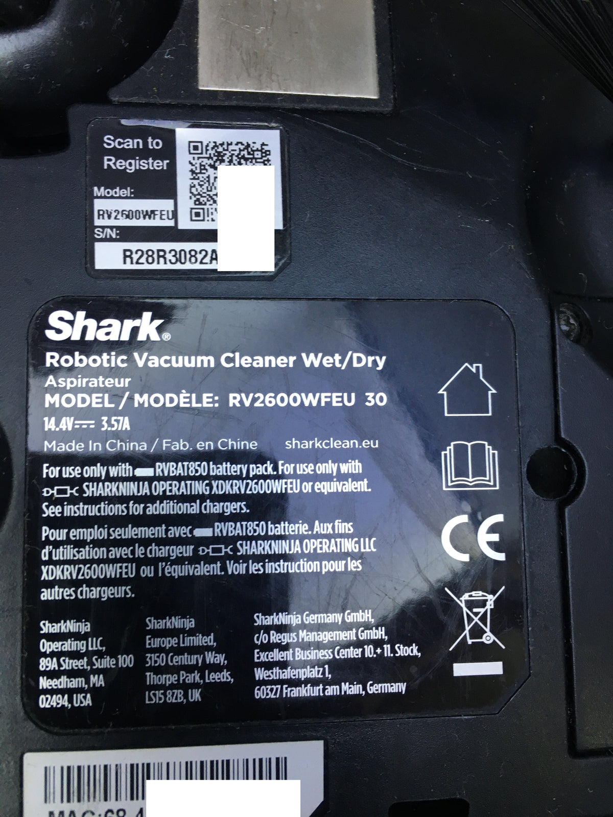 Shark AI Ultra robot vacuum with mop RV2600WDEU, I29759