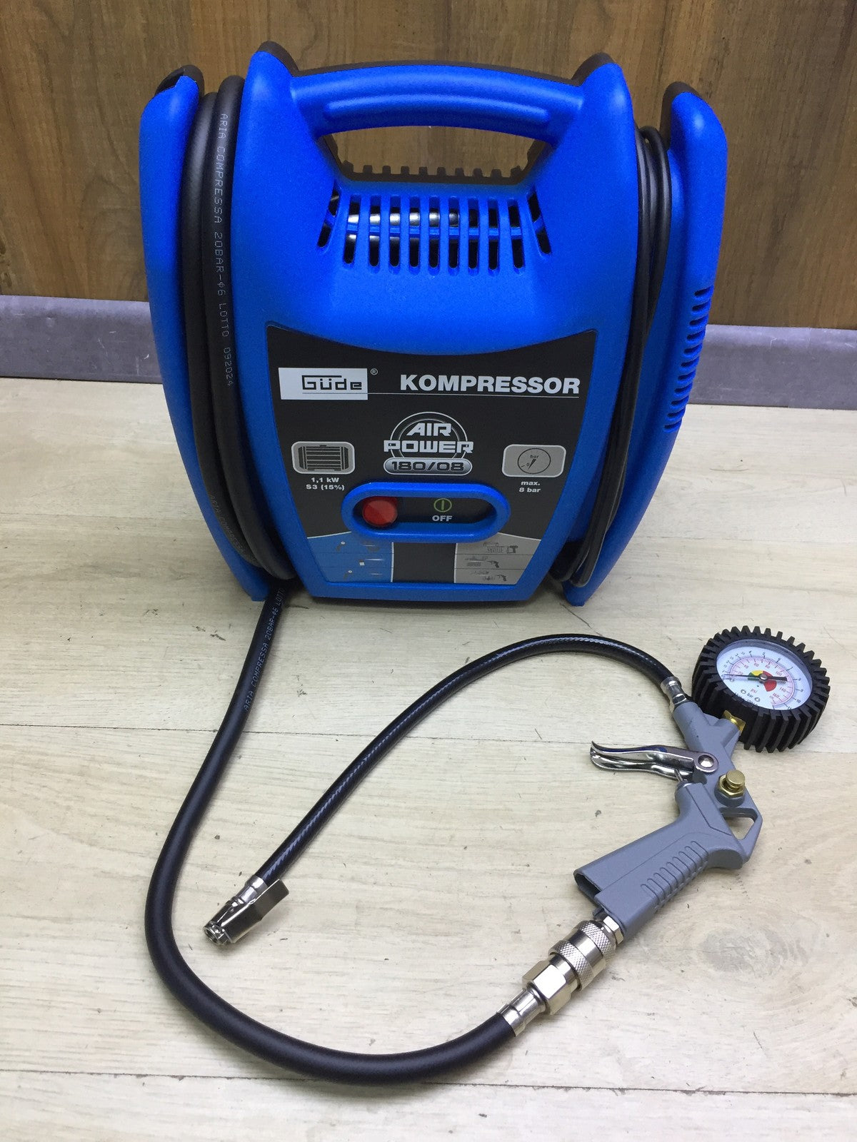 Güde Airpower 180/08 Mobile Electric Compressor 1.1kW (230V) 1.5PS, I33242