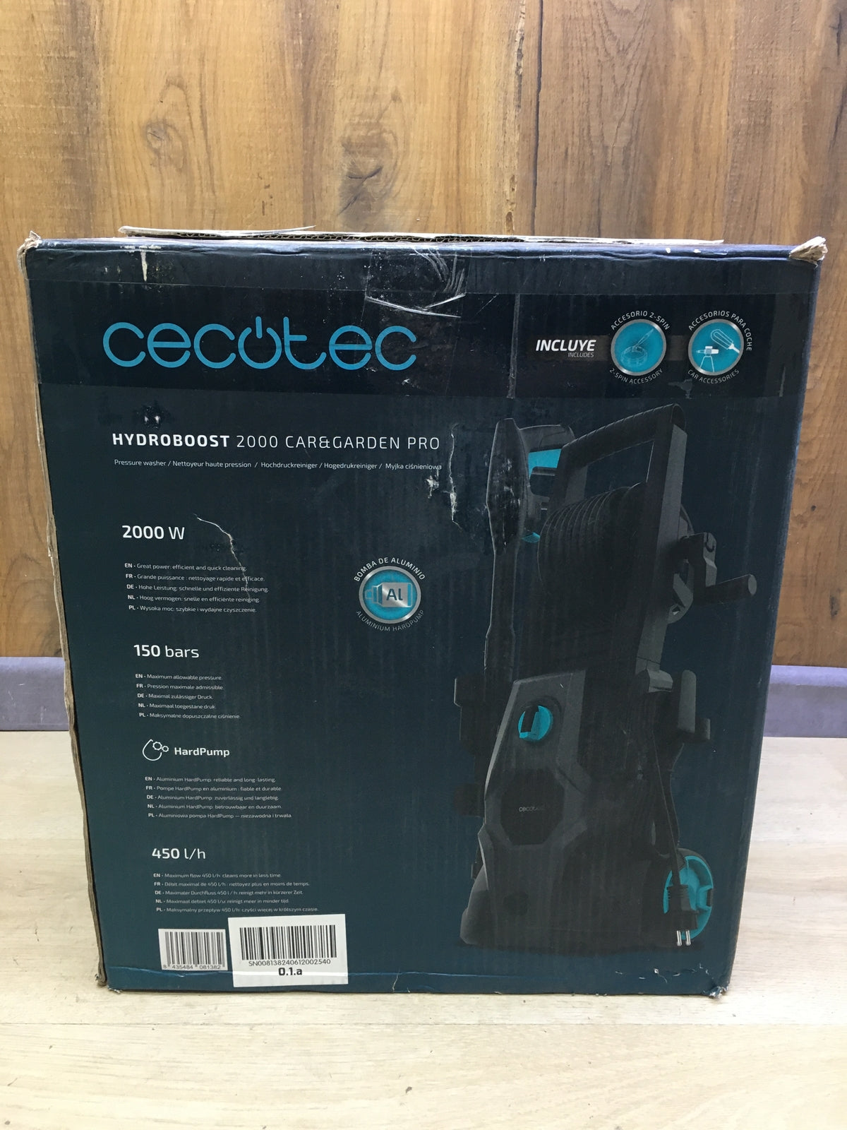 Cecotec 08138 HydroBoost 2000 Car&Garden Pro high-pressure cleaner, 2000 W, I32074