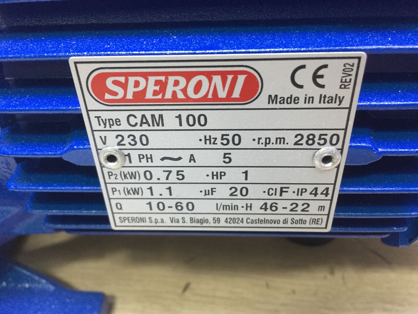 Speroni self-priming electric pump CAM 100 230V I32276