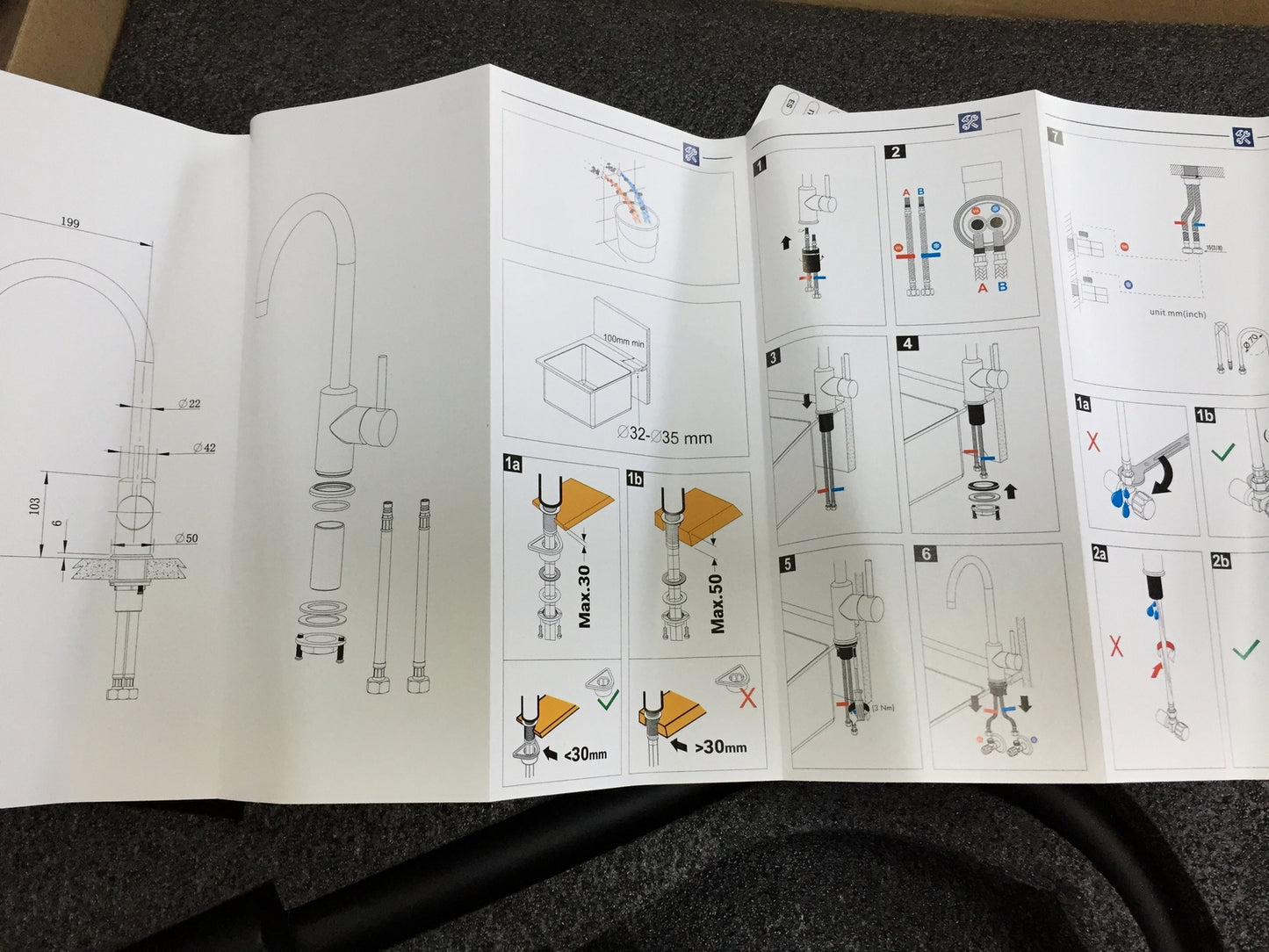 CECIPA Küchenarmatur 360° Schwenkbar Hochdruck, Wasserhahn, schwarz, I24540