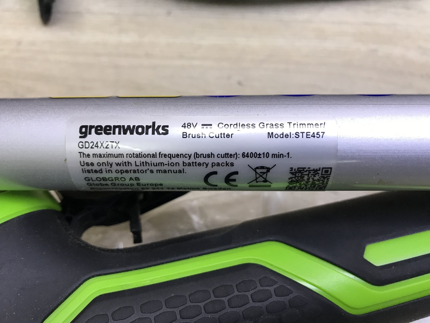 Greenworks GD24X2TX cordless lawn trimmer solo, 40 cm cutting width, I31926