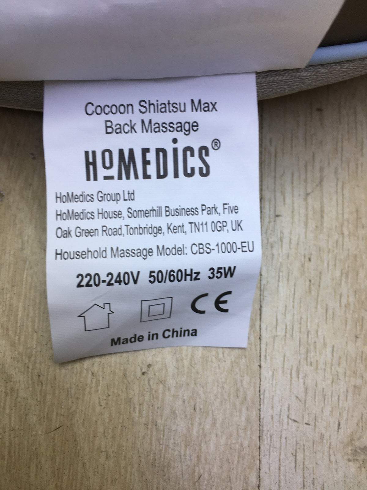 HoMedics CBS-1000-EU Shiatsu Massageauflage Vibrationsmassage, I31287