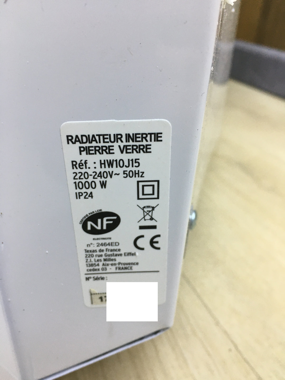 CARRERA radiator ceramic glass LCD 1000 W white, I31493