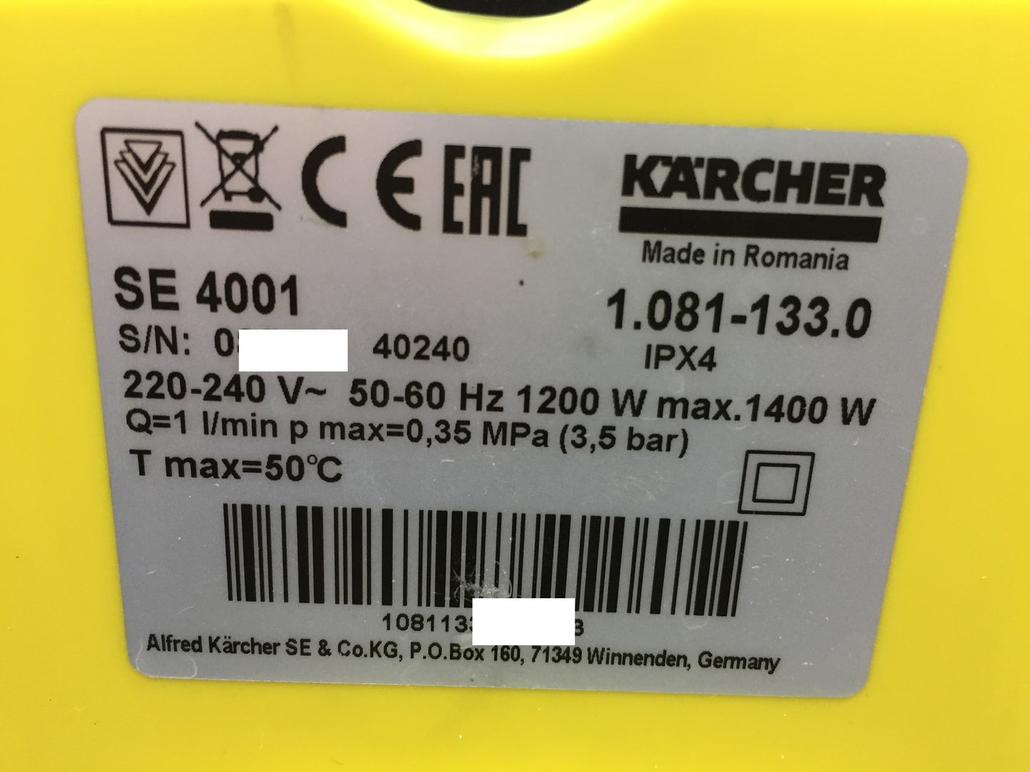 Kärcher 1.081-133.0 Wet and Dry Vacuum Cleaner SE 4001, I33513
