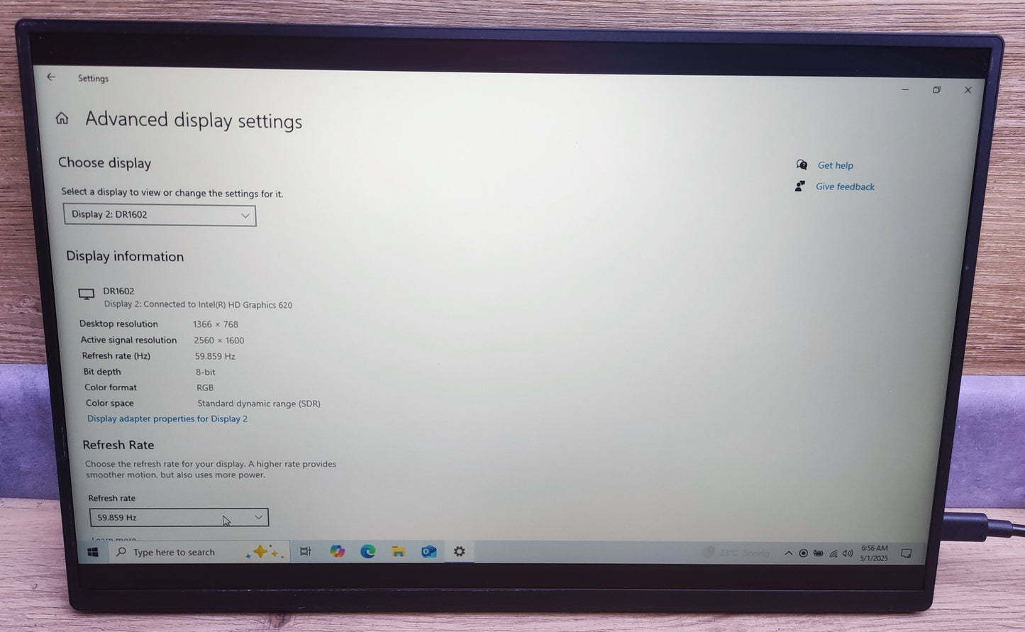 Uperfect Portable Monitor 16" QHD 2560x1600 IPS LCD HDR USB-C HDMI Speaker