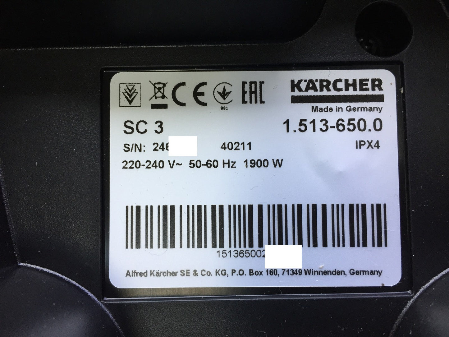 Kärcher 1.513-650.0 Dampfreiniger SC 3 EasyFix, I33142