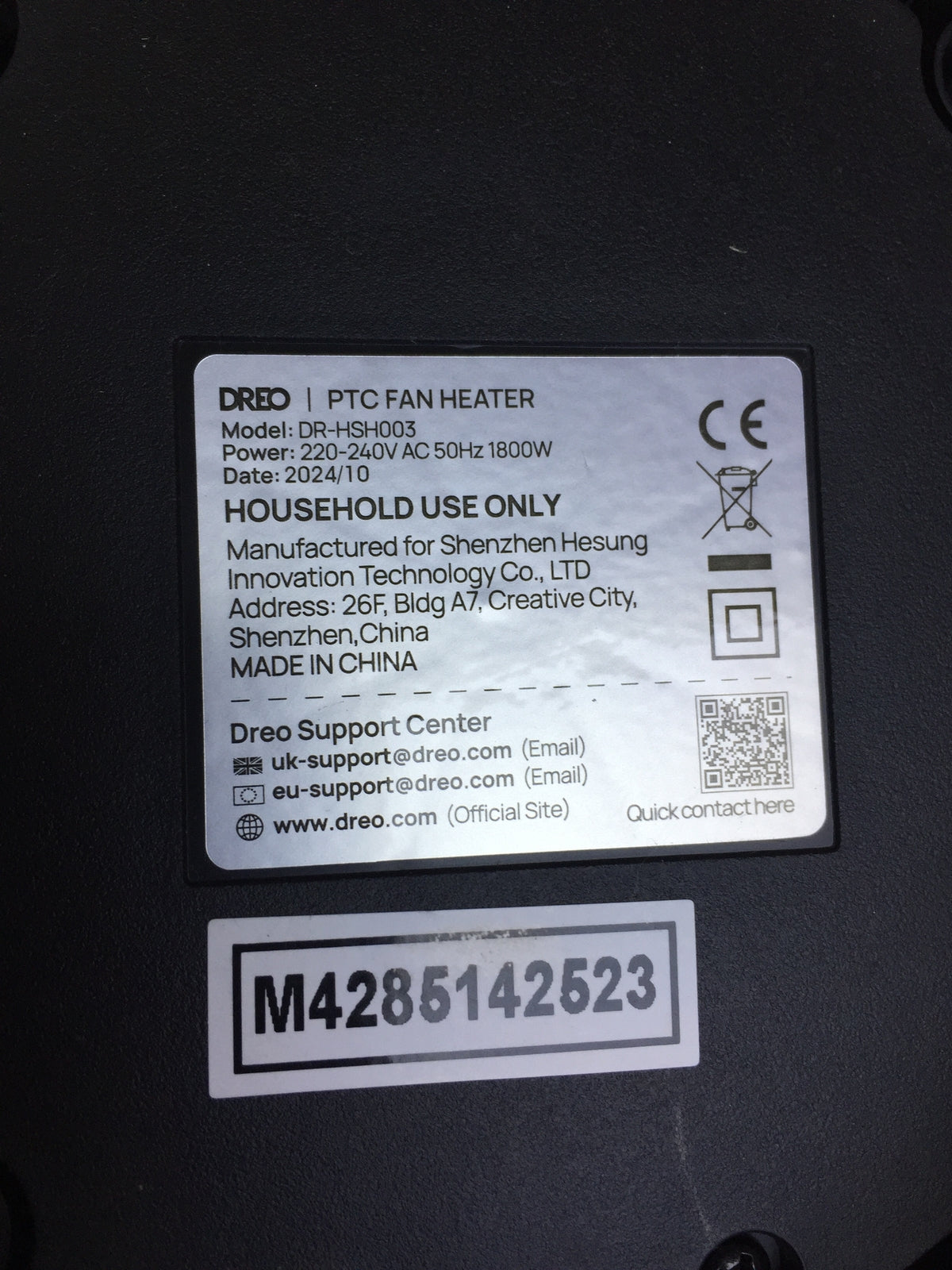 Dreo DR-HSH003 Fan Heater Energy Saving, Quiet, I32169