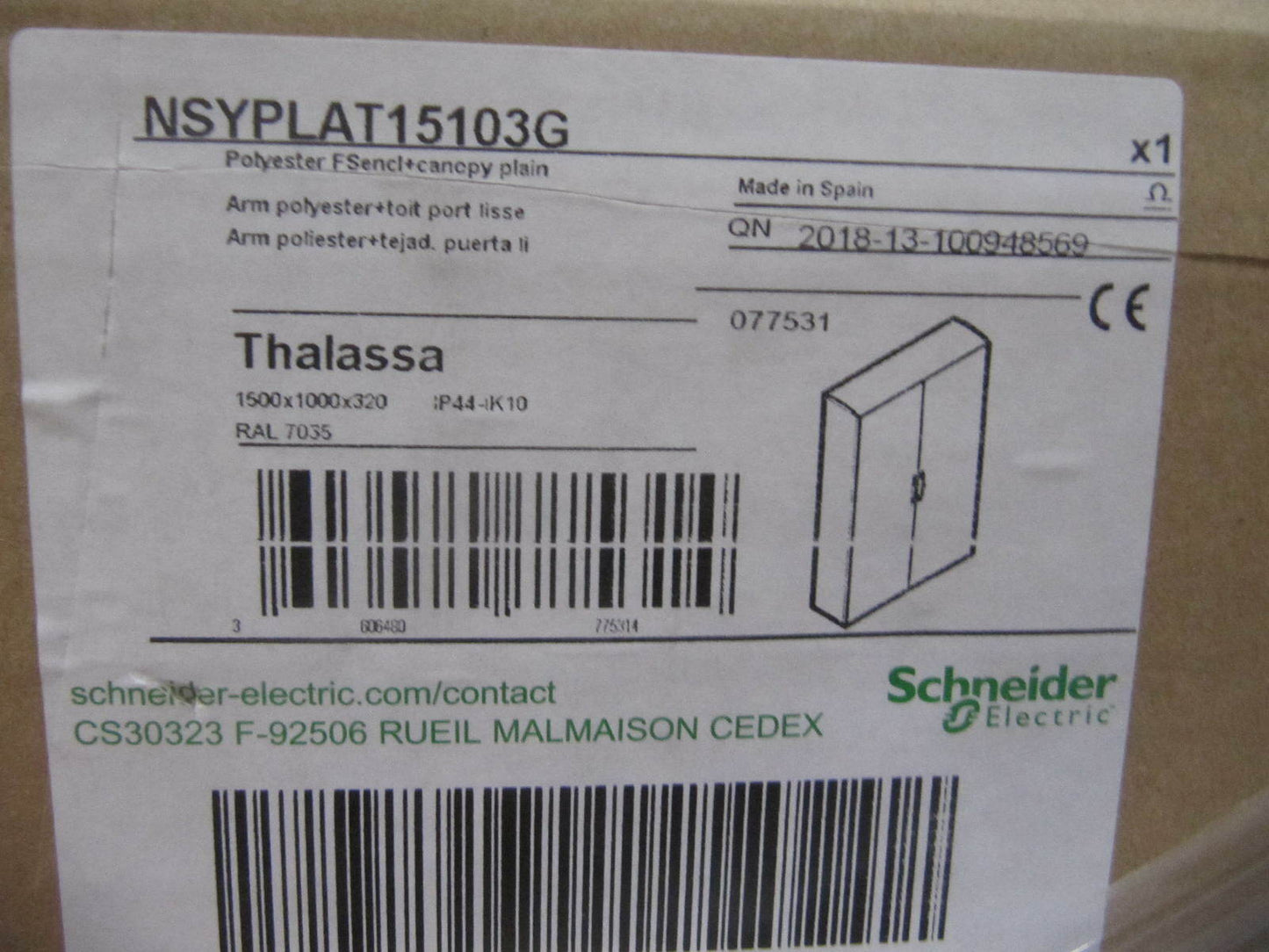 Schneider Electric Thalassa NSYPLAT15103G enclosure 100x150x32 light grey RAL 7035