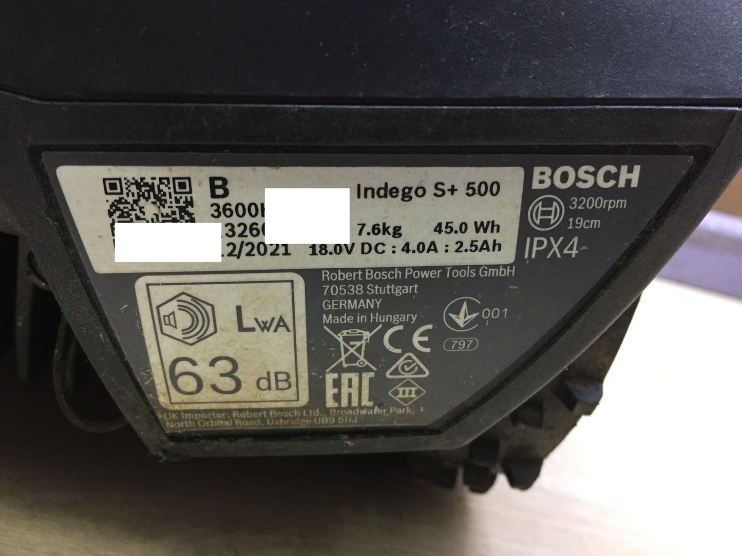 Bosch Indego S+ 500 robotic lawnmower, for lawns up to 500 m², I33199