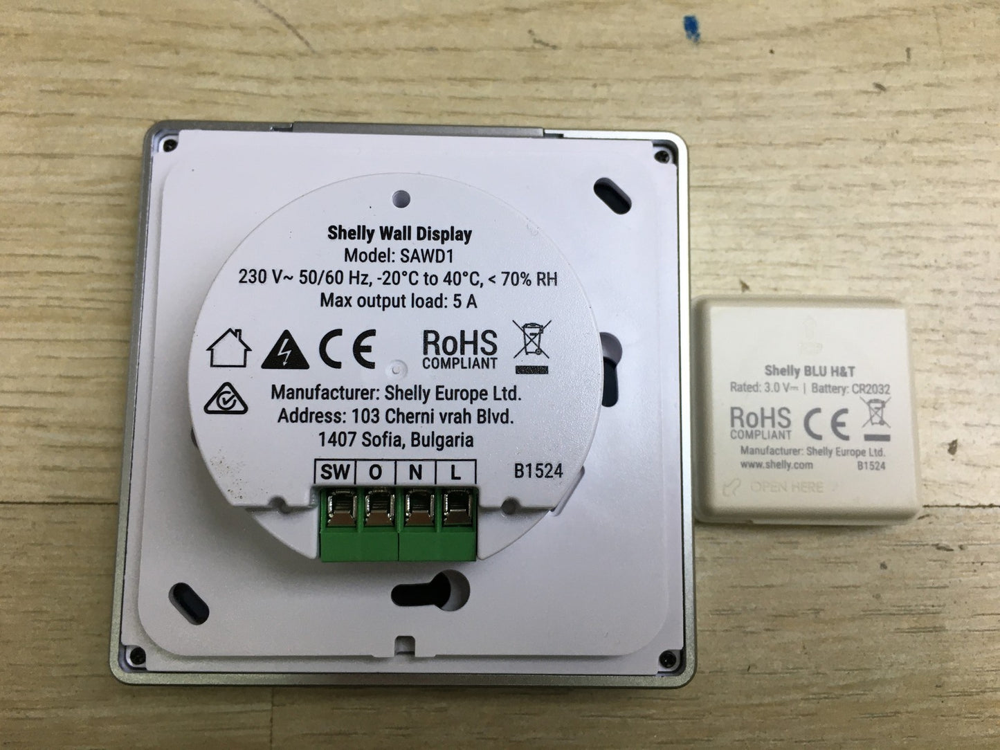Shelly Wall Display Weiß + Blu H&T Sensor, WLAN-Smart-Home, I34038