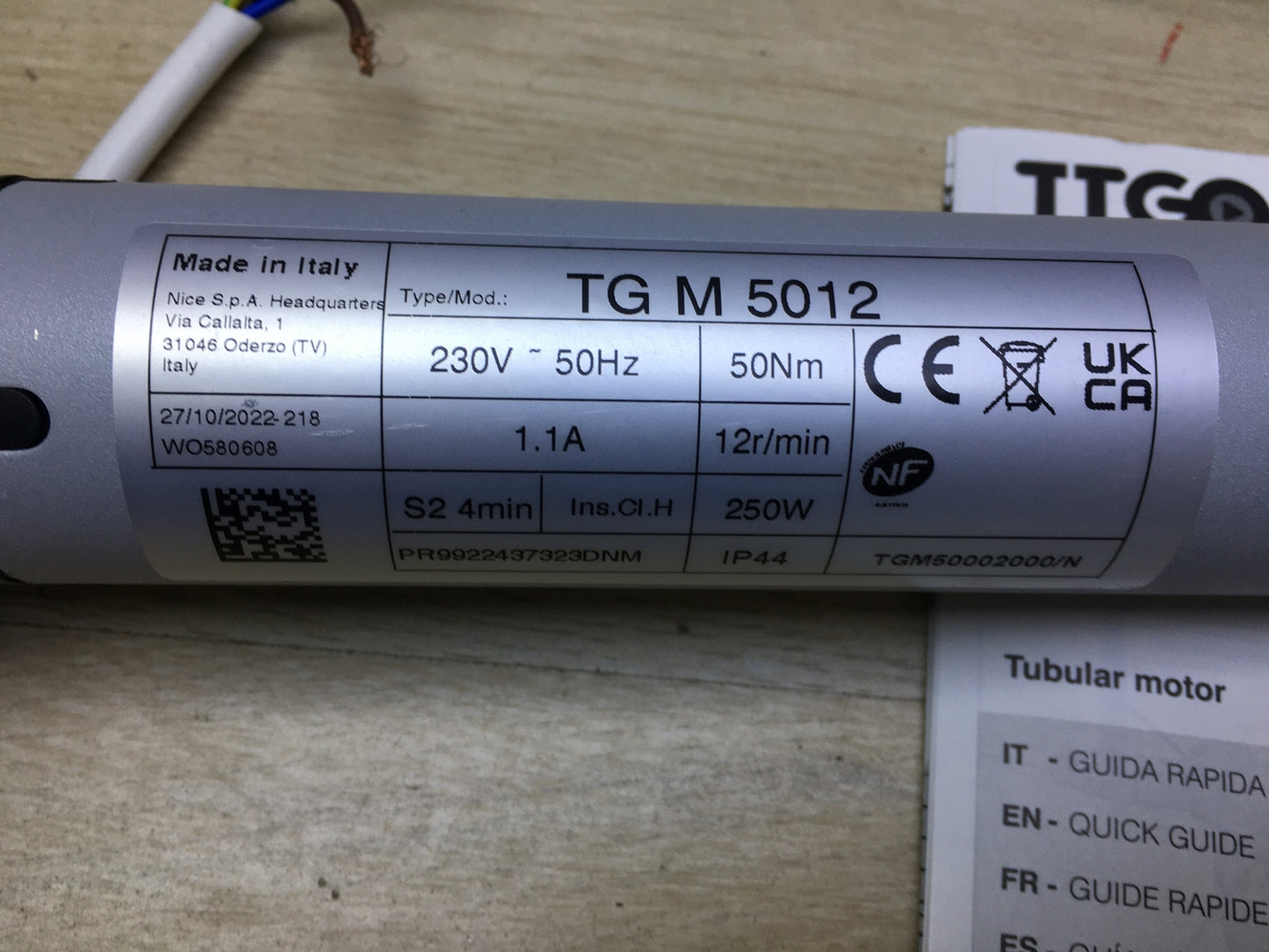 TTGO TGM5012 Motor für Rollladen 50 Nm 100 kg, I31007