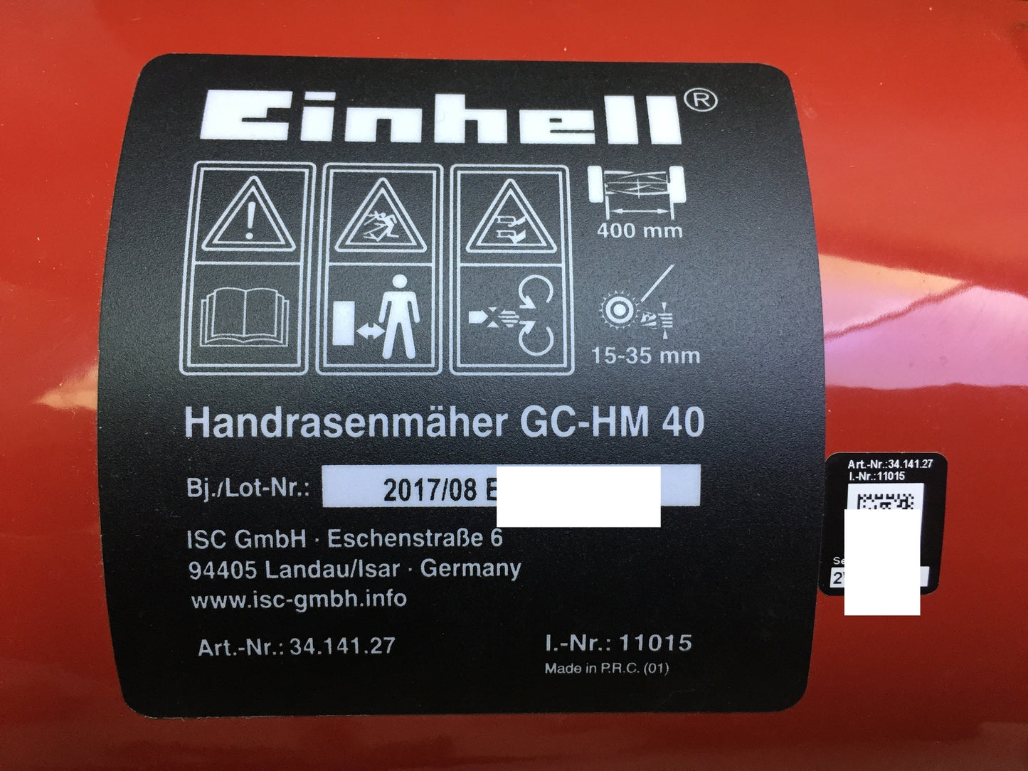Einhell hand lawn mower GC-HM 40, I32796