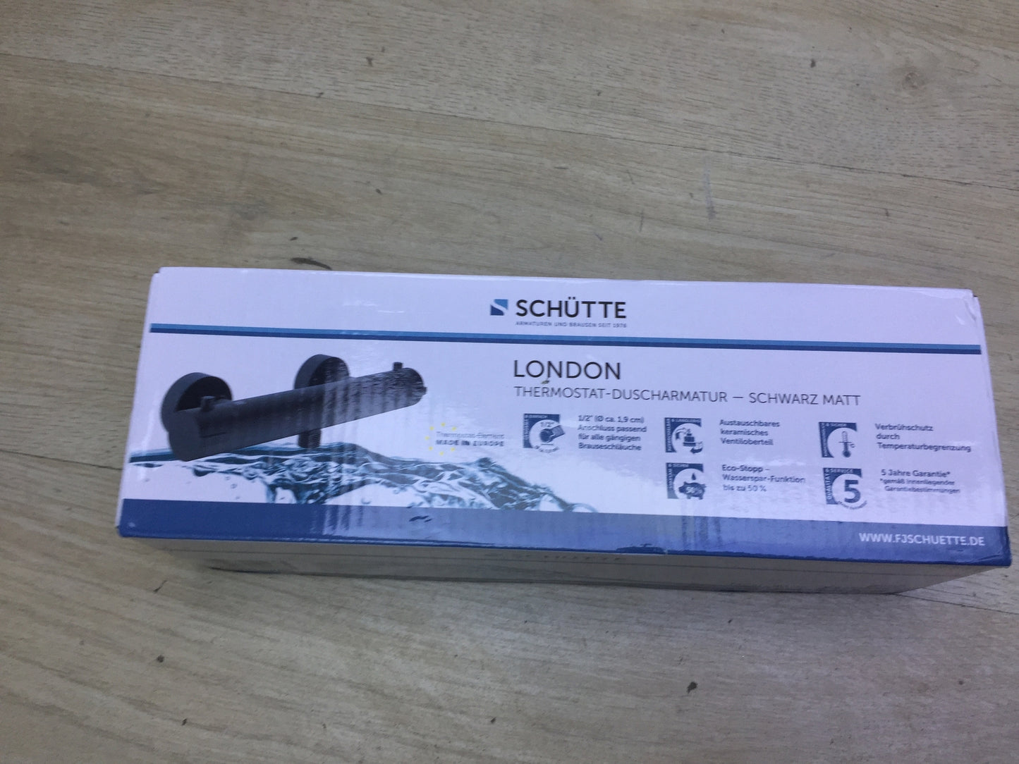 SCHÜTTE 52466 LONDON thermostatic shower mixer black, I31907