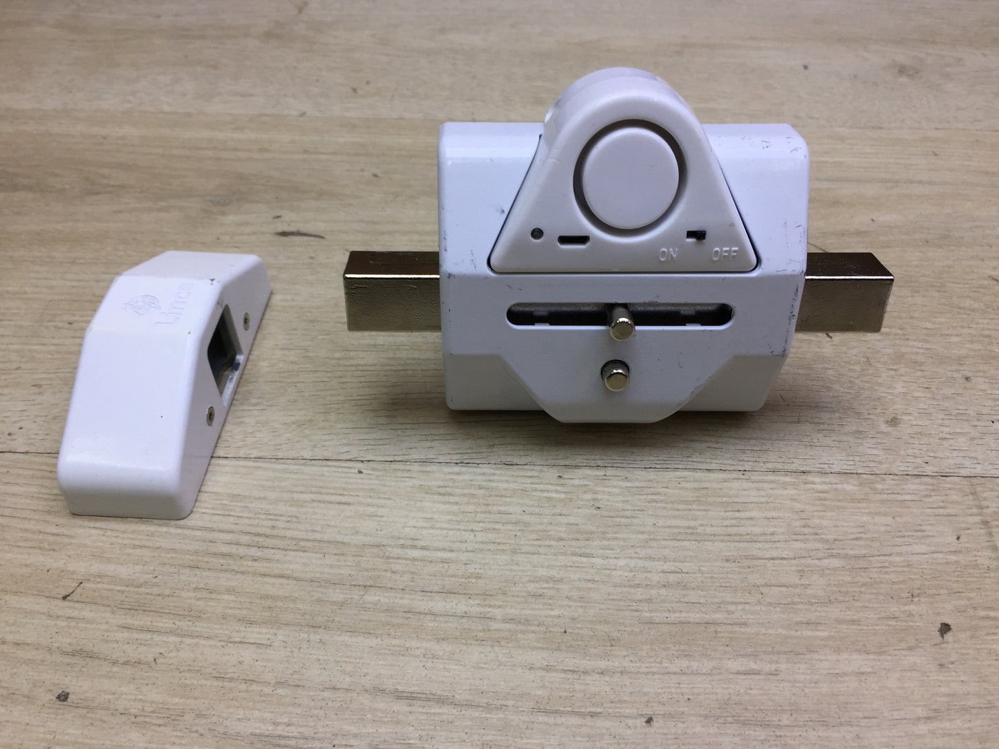 Lince Security Anti-Shock Lock with Alarm, Alloy Steel, White, I31755