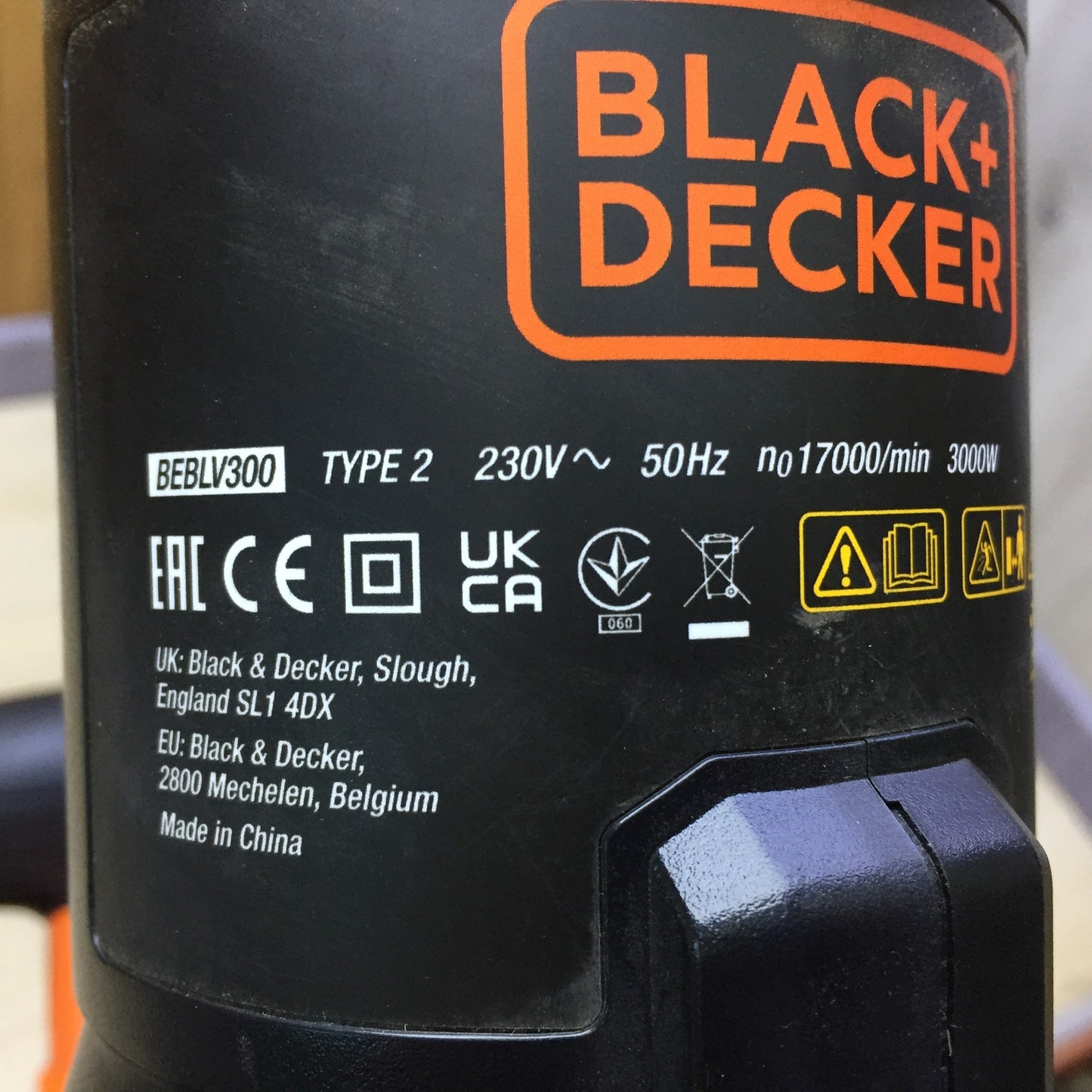 Black&Decker BEBLV300 Electric Leaf Vacuum/Blower 3.0kW 72l, I33015