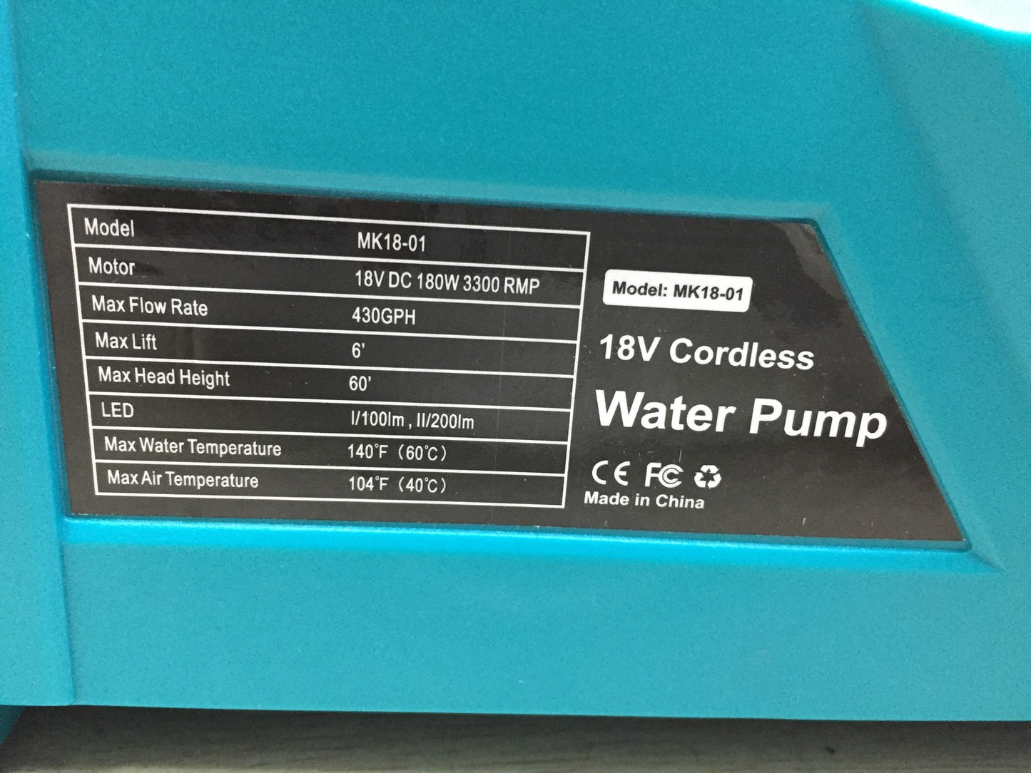 ThagBrco MK18-01 Akku-Wasserpumpe solo, für Makita 18V Akku, I33218