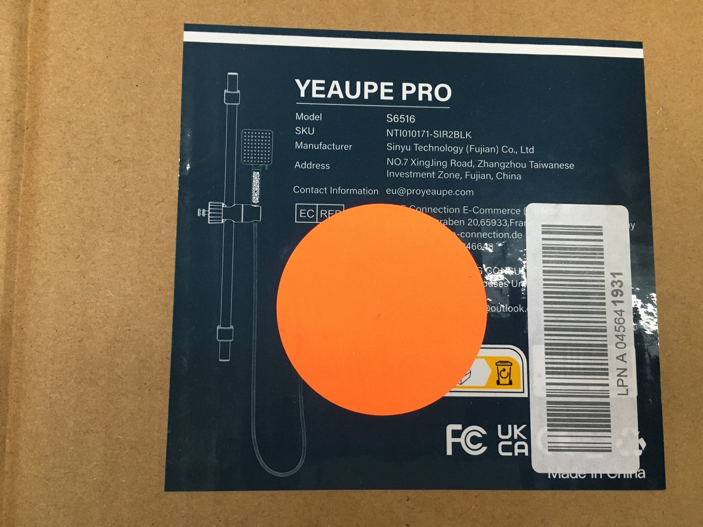 YEAUPR PRO S6216 Duschset, quadratischer Duschkopf, I31022