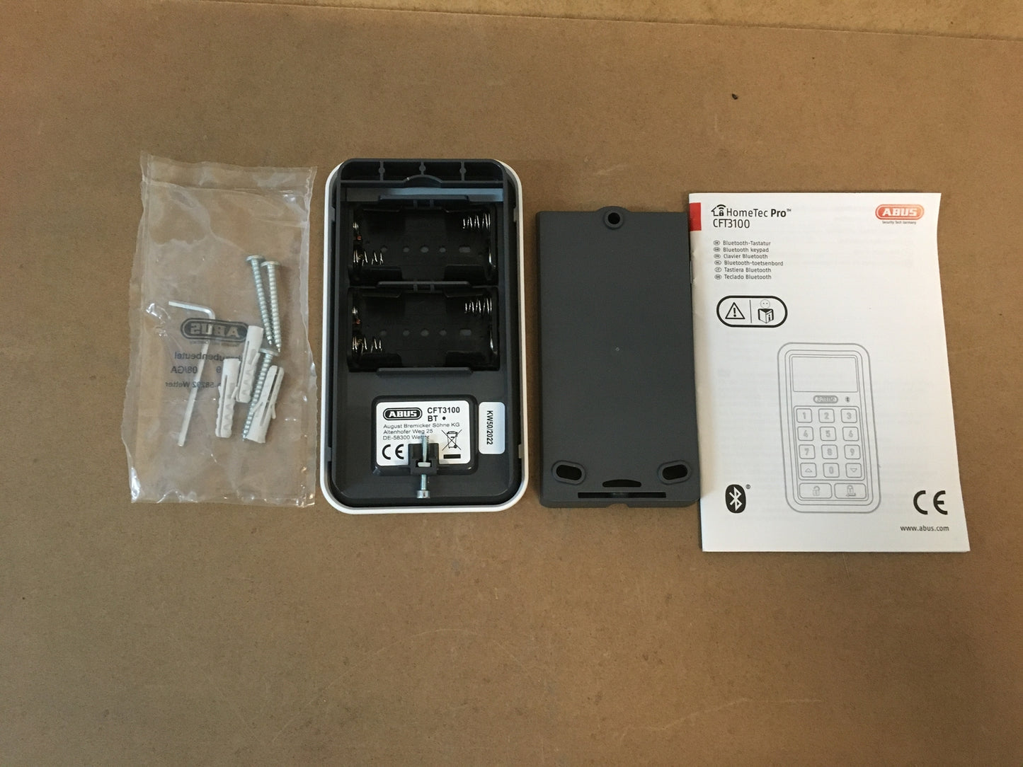 ABUS Bluetooth-Tastatur HomeTec Pro CFT 3100 BT weiß, I32340